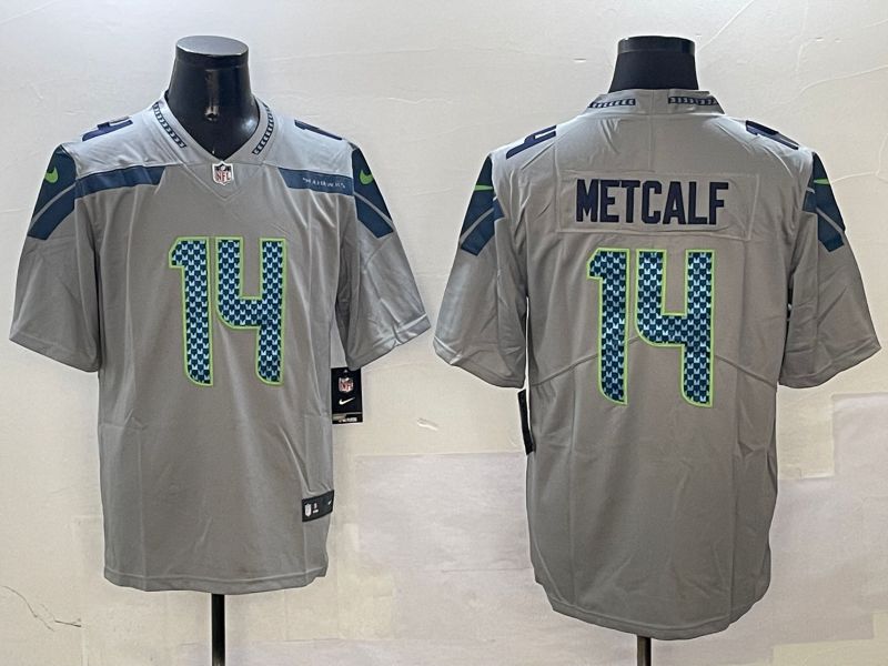 Men Seattle Seahawks #14 Metcalf Grey Second generation 2025 Nike Limited NFL Jersey style 3->seattle seahawks->NFL Jersey